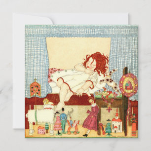 Tarjeta Festiva Vintage Christmas Card   Navidades Morning Toys