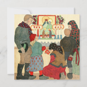 Tarjeta Festiva Vintage Christmas Card   Oraciones de Navidades