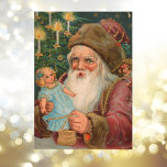 Tarjeta Festiva Vintage Christmas Card Retro Santa Claus pequeña m<br><div class="desc">Tarjeta de Navidades victorianos de época que le hará reír y sonreír. Estas tarjetas de felicitación de navidades de estilo victoriano le dan un encanto de Navidad del siglo XIX y un estilo de época victoriana a sus deseos de Holliday.</div>