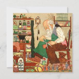 Tarjeta Festiva Vintage Christmas Card   Santa Claus