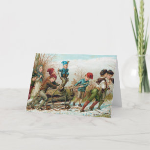 Tarjeta Festiva Vintage Christmas Card   Traer a casa el registro