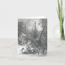 Vintage Christmas Card WINTER FOREST (1871)