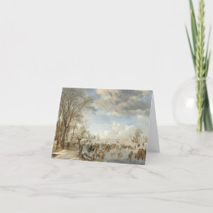 Tarjeta Festiva Vintage Christmas Card WINTER IN HOLLAND (1645)