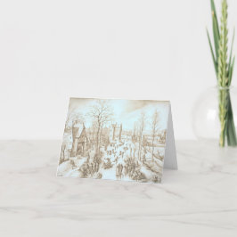 Tarjeta Festiva Vintage Christmas Card WINTER & SKATERS (1886)