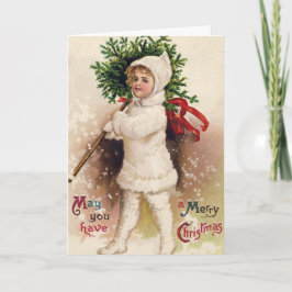 Tarjeta Festiva Vintage Christmas Child