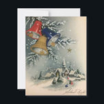 Tarjeta Festiva Vintage Christmas Church Bells Winter<br><div class="desc">Iglesia Cristiana Vintage de Navidad Bells Holiday Tarjeta de Nieve de Invierno.</div>