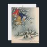 Tarjeta Festiva Vintage Christmas Church Bells Winter<br><div class="desc">Iglesia Cristiana Vintage de Navidad Bells Holiday Tarjeta de Nieve de Invierno.</div>