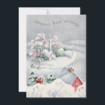Tarjeta Festiva Vintage Christmas Church Winter Scene<br><div class="desc">Vintage Christmas Church Winter Scene Holiday Card.</div>