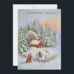 Tarjeta Festiva Vintage Christmas Church Winter Scene<br><div class="desc">Vintage escena de nieve de invierno en la iglesia navideña. Perfecta adición a tu colección de cosechas o excelente para enviarte a tu familia y amigos durante las vacaciones. Esto se puede transferir a otros productos,  incluyendo una tarjeta de vacaciones plegada.</div>