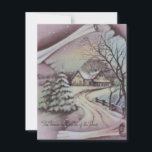 Tarjeta Festiva Vintage Christmas Cottage House Winter<br><div class="desc">Escena de nieve de la casa de campo de Navidad. Perfecta adición a tu colección de cosechas o excelente para enviarte a tu familia y amigos durante las vacaciones. Esto se puede transferir a otros productos,  incluyendo una tarjeta de vacaciones plegada.</div>