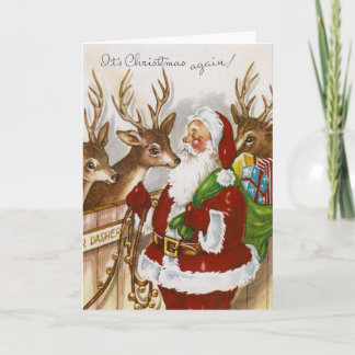 Tarjeta Festiva Vintage Christmas de nuevo