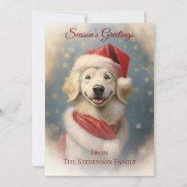 Tarjeta Festiva Vintage Christmas Dog Santa Navidades Card