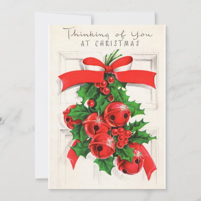 Tarjeta Festiva Vintage Christmas Doorbels (Anverso)