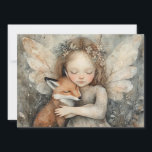 Tarjeta Festiva Vintage Christmas Fairy con Fox Whimsical Winter<br><div class="desc">Trae la magia de la temporada navideña a tu casa con esta hada navideña vintage con obras de arte de Fox. Con una escena dulce y caprichosa de una hada y su compañero de zorro, esta encantadora impresión capta la esencia de un acogedor invierno de cuento de hadas. Los colores...</div>