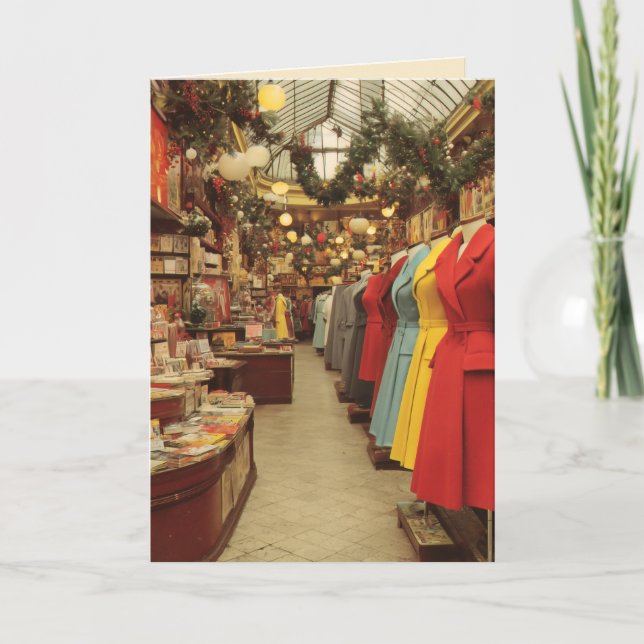 Tarjeta Festiva Vintage Christmas Fashion Arcade (Anverso)