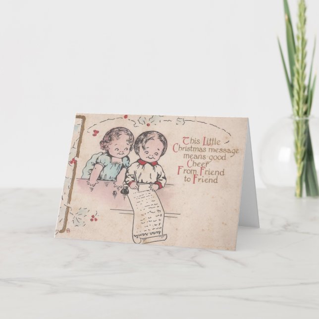 Tarjeta Festiva Vintage Christmas Friend (Anverso)