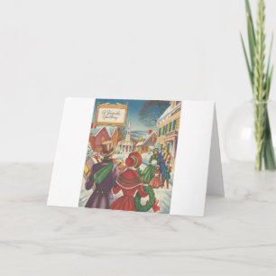 Tarjeta Festiva Vintage Christmas Friendship Greeting