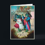 Tarjeta Festiva Vintage Christmas Frogs Holiday Card<br><div class="desc">Tarjeta de Navidades de ranas victorianas vintage. Imagen vintage restaurada de alta calidad.</div>