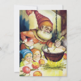 Tarjeta Festiva Vintage Christmas Gnome Cocina Para Niños
