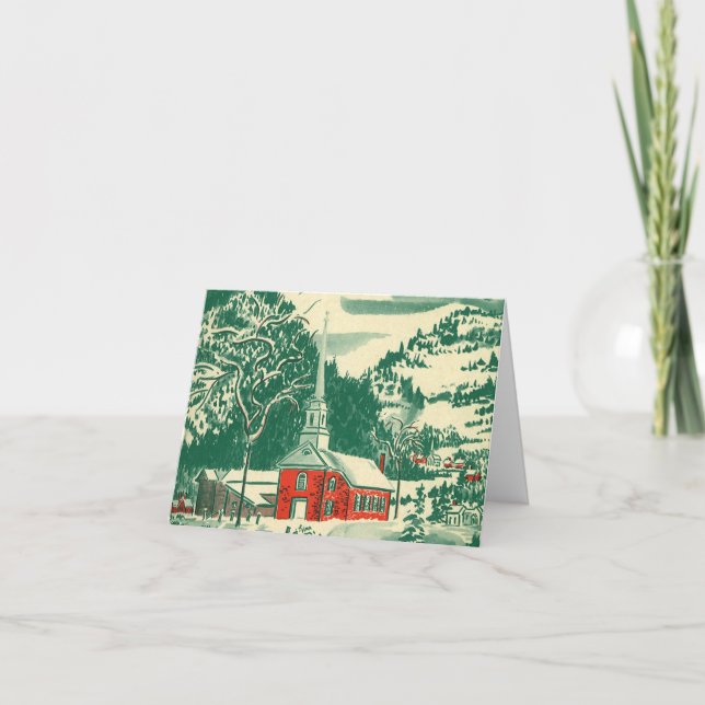 Tarjeta Festiva Vintage Christmas Gracias (Anverso)