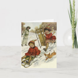 Tarjeta Festiva Vintage Christmas Gracias