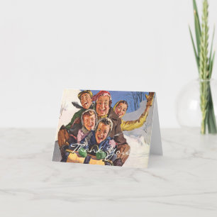 Tarjeta Festiva Vintage Christmas Gracias