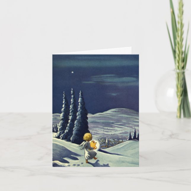 Tarjeta Festiva Vintage Christmas Gracias (Anverso)