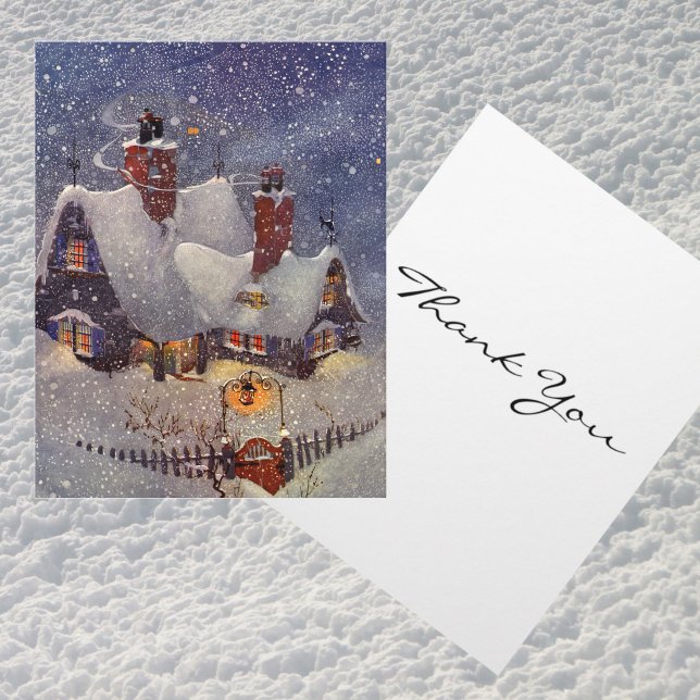 Tarjeta Festiva Vintage Christmas Gracias (Subido por el creador)