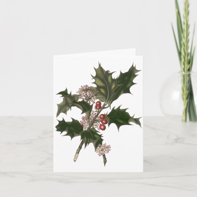 Tarjeta Festiva Vintage Christmas Gracias (Anverso)