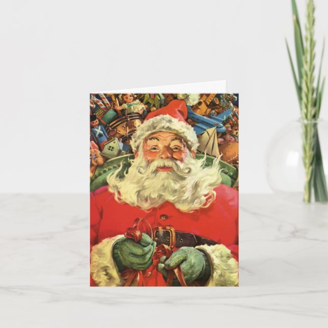Tarjeta Festiva Vintage Christmas Gracias (Anverso)