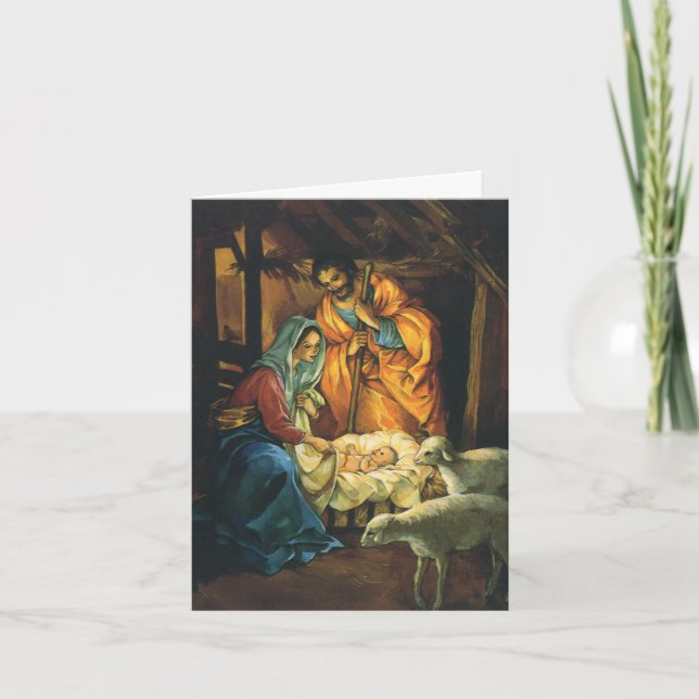 Tarjeta Festiva Vintage Christmas Gracias (Anverso)