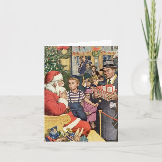 Tarjeta Festiva Vintage Christmas Gracias (Anverso)