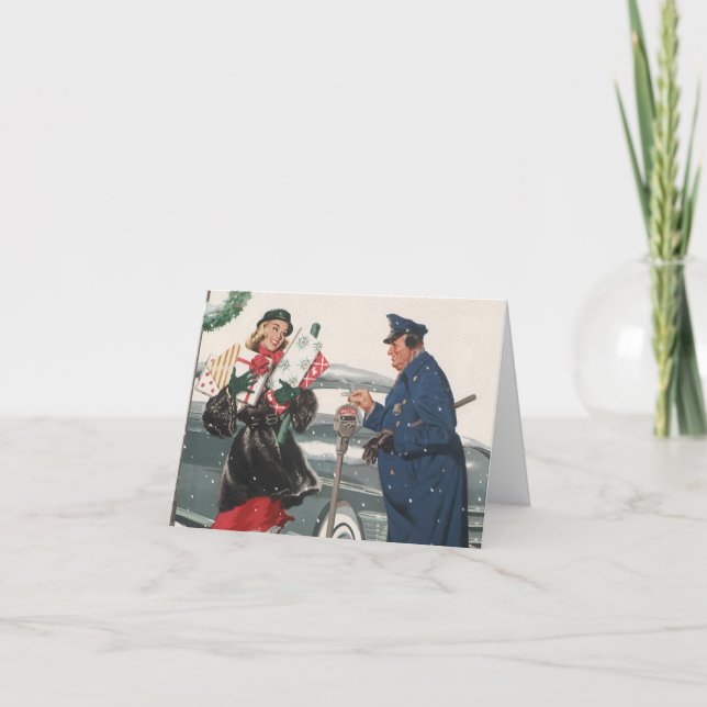 Tarjeta Festiva Vintage Christmas Gracias (Anverso)