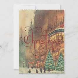 Tarjeta Festiva Vintage Christmas Holiday Card