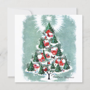 Tarjeta Festiva Vintage Christmas Horse Sleigh Holiday Card