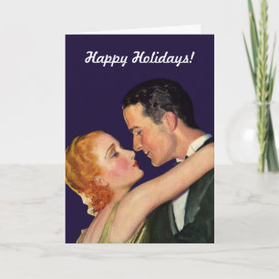 Tarjeta Festiva Vintage Christmas Love and Romance Hollywood Style