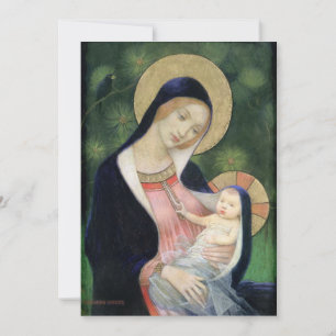 Tarjeta Festiva Vintage Christmas Madonna & Child