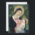 Tarjeta Festiva Vintage Christmas Madonna & Child<br><div class="desc">Madonna,  arte de la época y la carta de los Navidades Fir Tree. Hermosa obra clásica de arte hace un mantenimiento duradero.</div>