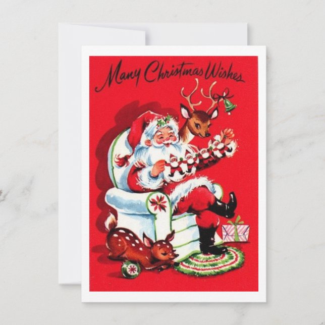 Tarjeta Festiva Vintage Christmas Many Wiers (Anverso)