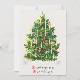 Tarjeta Festiva Vintage Christmas Merry Christmas Greetings