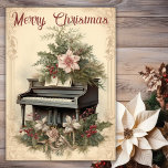 Tarjeta Festiva Vintage Christmas Music Grand Piano Greeneration<br><div class="desc">La "Vintage Christmas Music Grand Piano Greenery Holiday Card" es una manera atemporal y elegante de difundir alegría navideña. Esta tarjeta presenta un diseño encantador de decoración vintage de Navidad, con un piano de cola rodeado de vegetación festiva. Con su atractivo clásico y su temática musical, esta carta evoca la...</div>