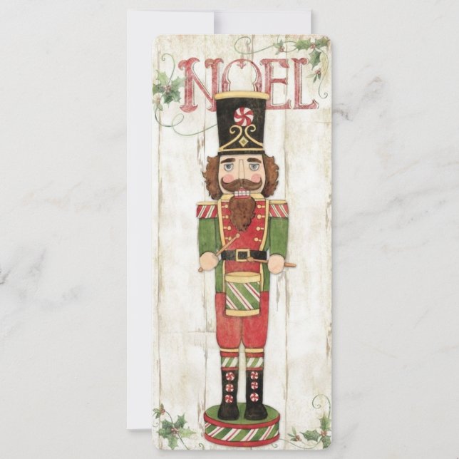 Tarjeta Festiva Vintage Christmas Nutcracker (Anverso)
