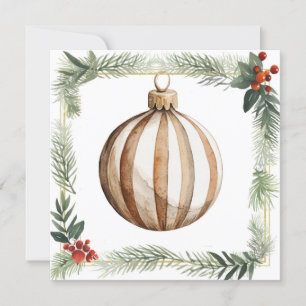 Tarjeta Festiva Vintage Christmas Ornamet card