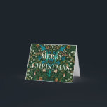 Tarjeta Festiva Vintage Christmas, Personalizado William Morris<br><div class="desc">Una elegante e impresionante carta de Navidades William Morris Personalizado. Patrón de alcornoques y robles. Aléjate de la multitud con este único diseño de tipo inserte tu propio mensaje de Navidades para mayor personalización.</div>