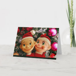 Tarjeta Festiva Vintage Christmas Pixie Jamboree