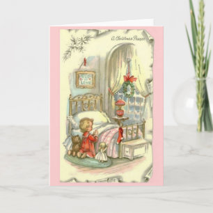 Tarjeta Festiva Vintage Christmas Prayer Navidades Card
