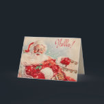 Tarjeta Festiva Vintage Christmas Santa Card<br><div class="desc">Tarjetas de Navidades victorianos para la gente que amas. ¡Fácil de personalizar! Cada postal del mundo antiguo se restaura con mucho gusto para obtener la mejor calidad de impresión.</div>