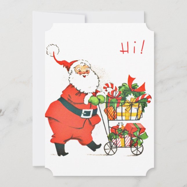 Tarjeta Festiva Vintage Christmas Santa Claus (Anverso)