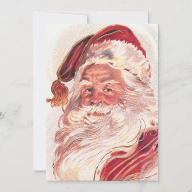 Tarjeta Festiva Vintage Christmas Santa Claus (Anverso)