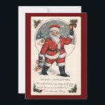 Tarjeta Festiva Vintage Christmas Santa Claus<br><div class="desc">Tarjeta de Navidad Retro Vintage de Papá Noel.</div>
